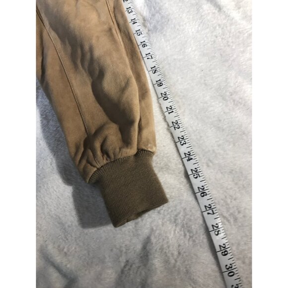 Jos. A Bank Men's Vintage Beige Suede Full Zip Bomber Jacket - Picture 8 of 8
